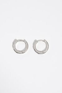 Silver heart hoop earrings with crystals