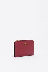 Burgundy nylon compact purse