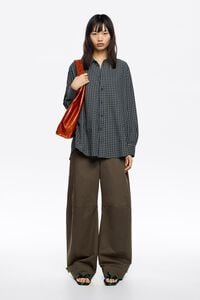 Blue checked cotton shirt