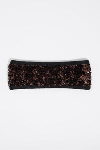 Brown knit sequins headband