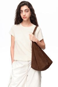 Bolso shopper maxi serraje caf&eacute;