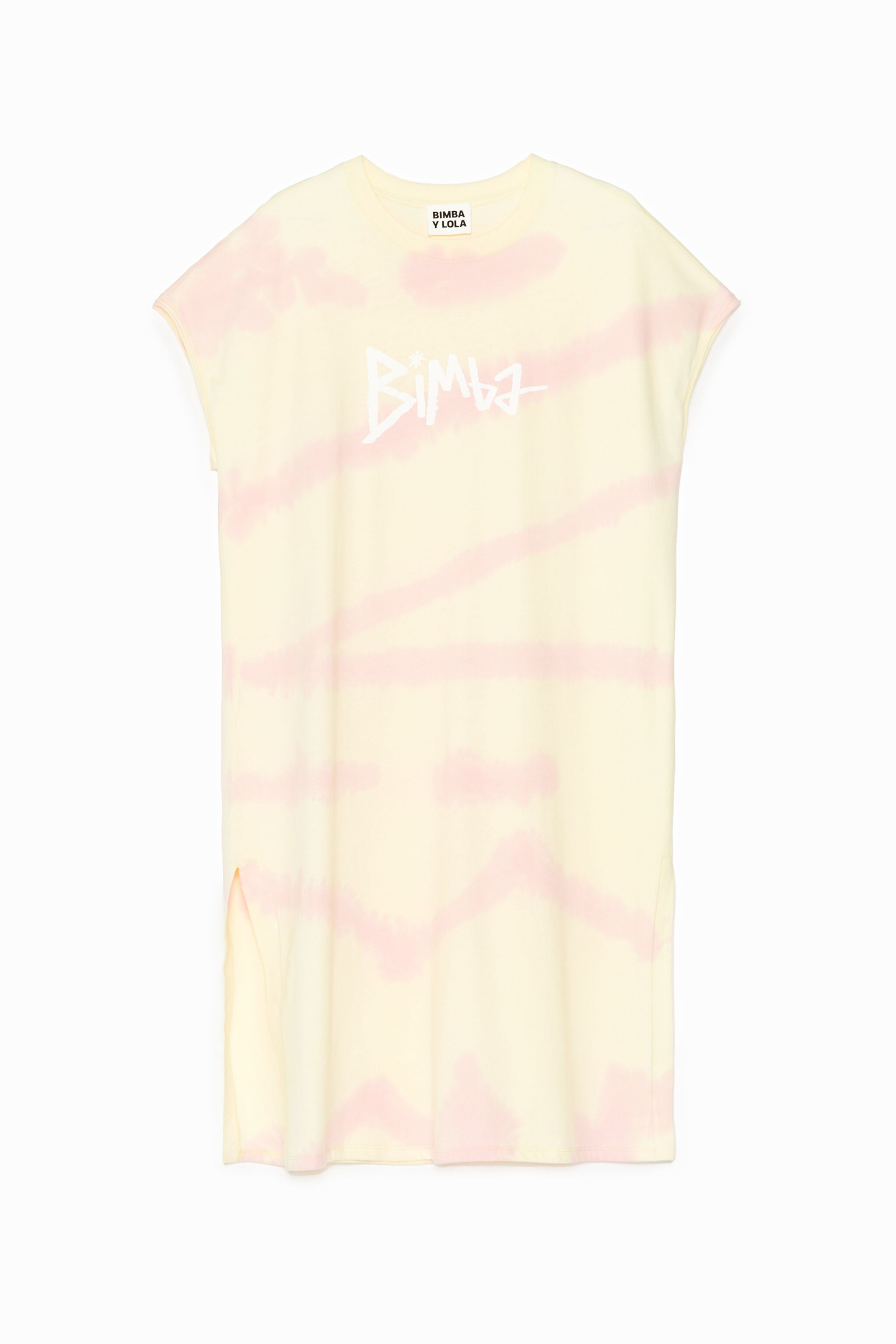 Yellow tie-dye T-shirt dress