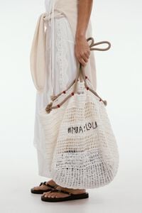 Large white paper shoulder bag