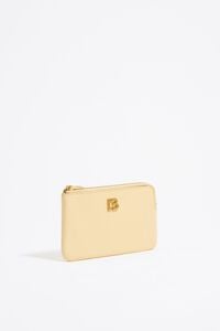 Monedero piel amarillo pastel