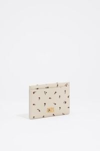 Dark ivory tulip mini leather card holder