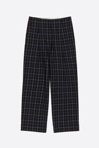 Straight blue chequered trousers