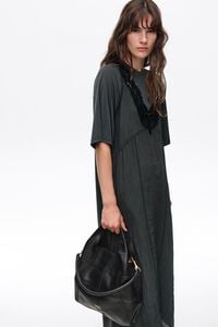 Bolso Paper mediano piel patchwork negro