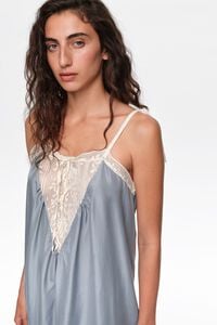 Light blue silk dress with lace straps