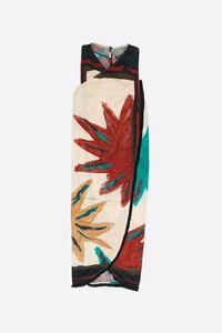 Positional Sun fringed midi wrap dress
