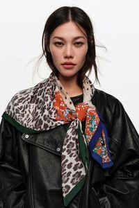 Pa&ntilde;uelo patchwork s naranja quemado