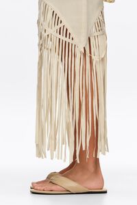 Yellow leather tubular flat sandal