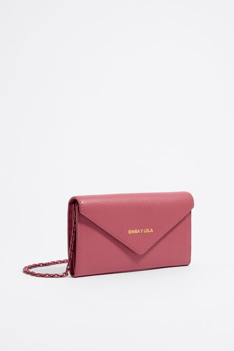 Pink leather wallet/mini bag