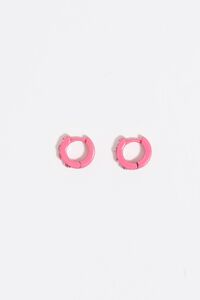 Pink crystals mini hoop earrings