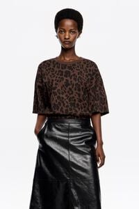 Dark brown Leopard Big oversize T-shirt