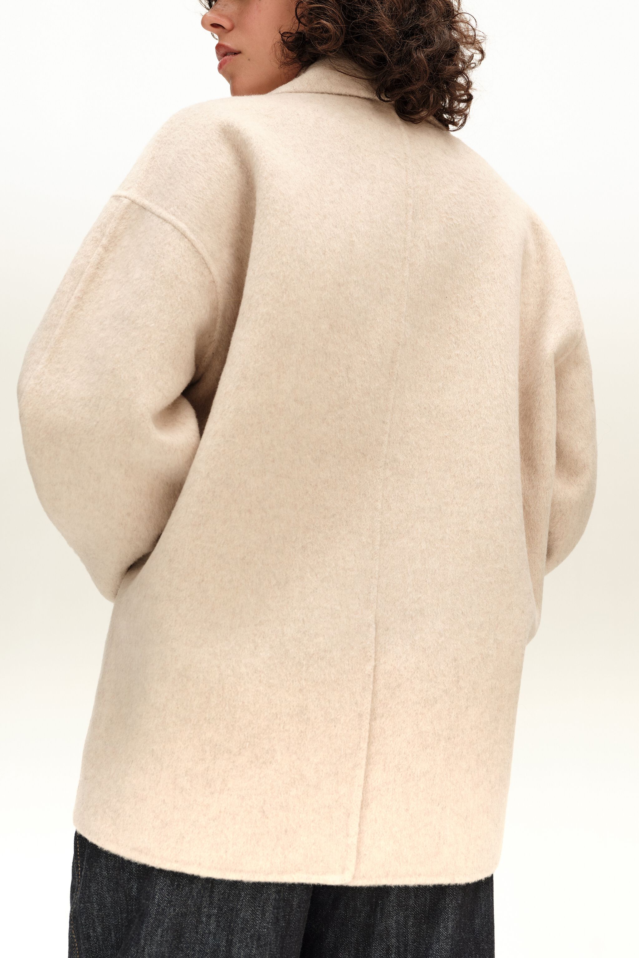 Ivory double-face short coat