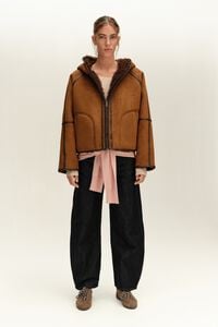Hazelnut reversible shearling jacket