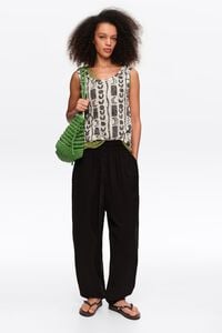 White devor&eacute; Moon stripes vest top