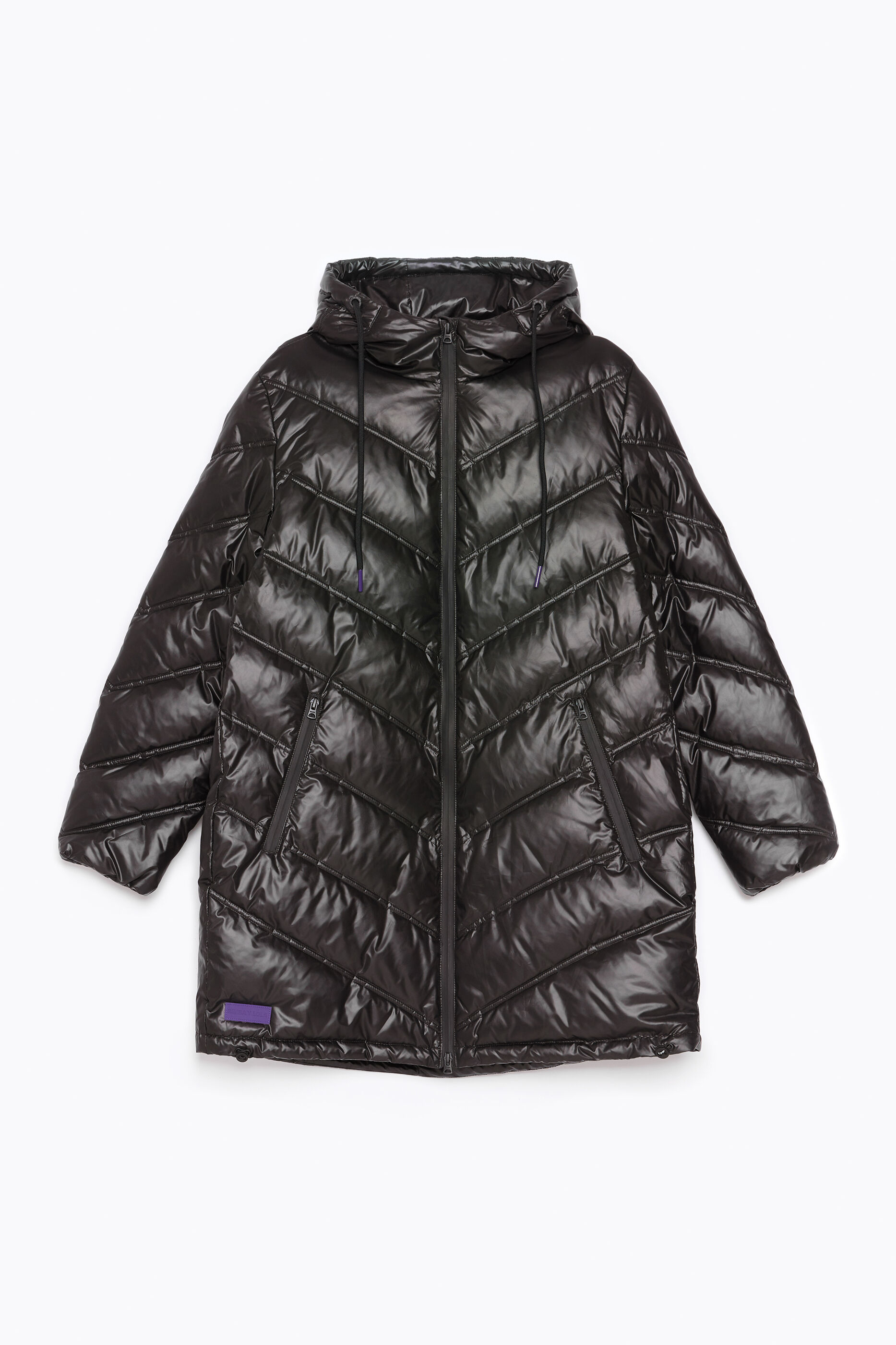 black feather down coat