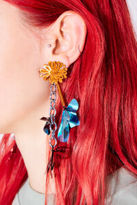 Pendientes flores multicolor