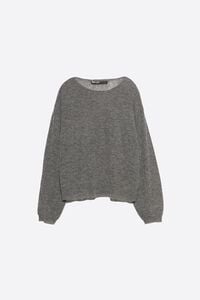 Sweater l&atilde; cinzento-escuro melange