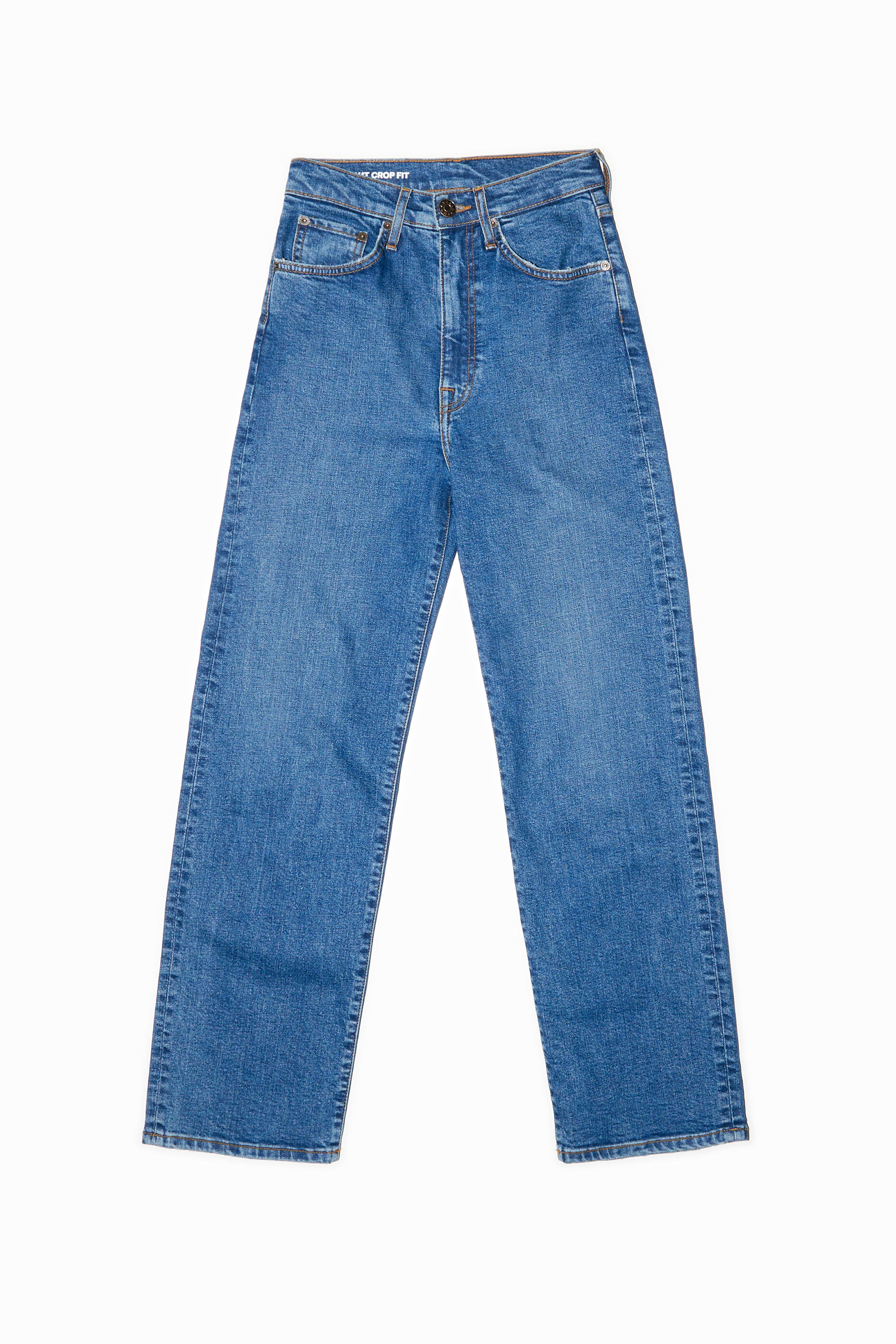 STRAIGHT CROPPED- Blue straight jeans