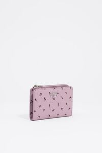 Mauve leather Tulip mini compact purse