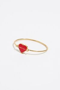 Red heart rigid bracelet