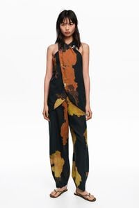 Blot black linen baggy trousers