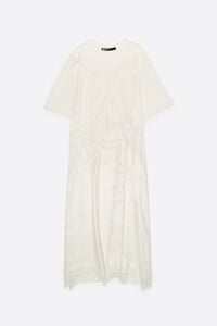 Ivory lace dual material dress