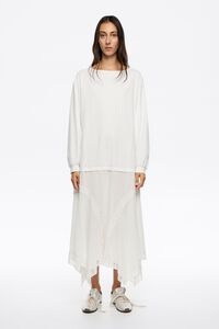 Ivory asymmetric 2 in 1 dress