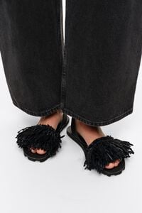 Black leather and raffia Menorcan sandal