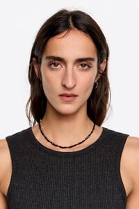 Collar doble logo coraz&oacute;n cadena y cristales dorado