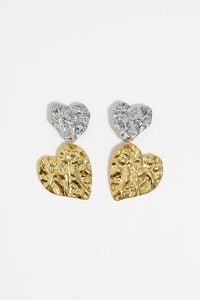Pendientes corazones texturas bicolores