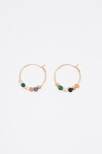 Pendientes aro piedras y perlas