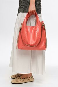 Medium coral leather Paper crossbody bag