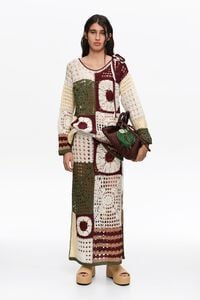 Straight multicolored crochet sweater