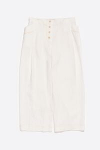 Pantal&oacute;n lino pinzas marfil