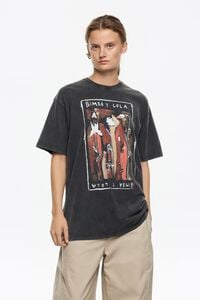 Чорна футболка максі з логотипом