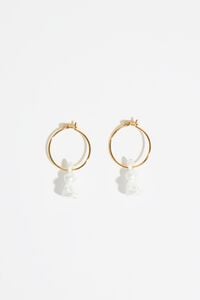 Pendientes aro conejo perla