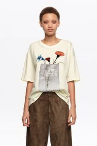 Ivory floral logo T-shirt