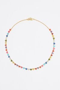 Multicolor crystals gold-tone hearts necklace