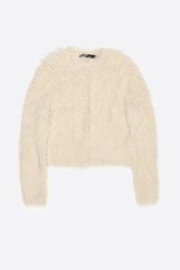 Beige fur cardigan
