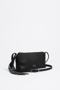 Black leather mini crossbody bag