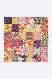 Halstuch Patchwork Blumen Gr&uuml;n Salbeigr&uuml;n