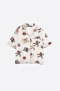 Samba straight shirt with decorative stitching