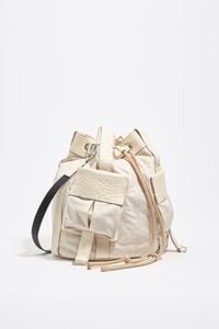 Large stone white bucket bag