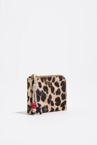 Natural Leopard nylon coin purse