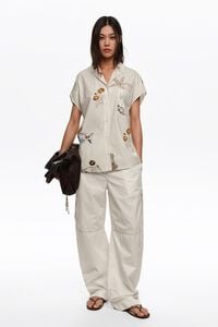 Off-white Seabed cotton cape shirt