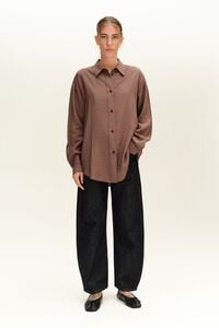 Washed brown straight shirt