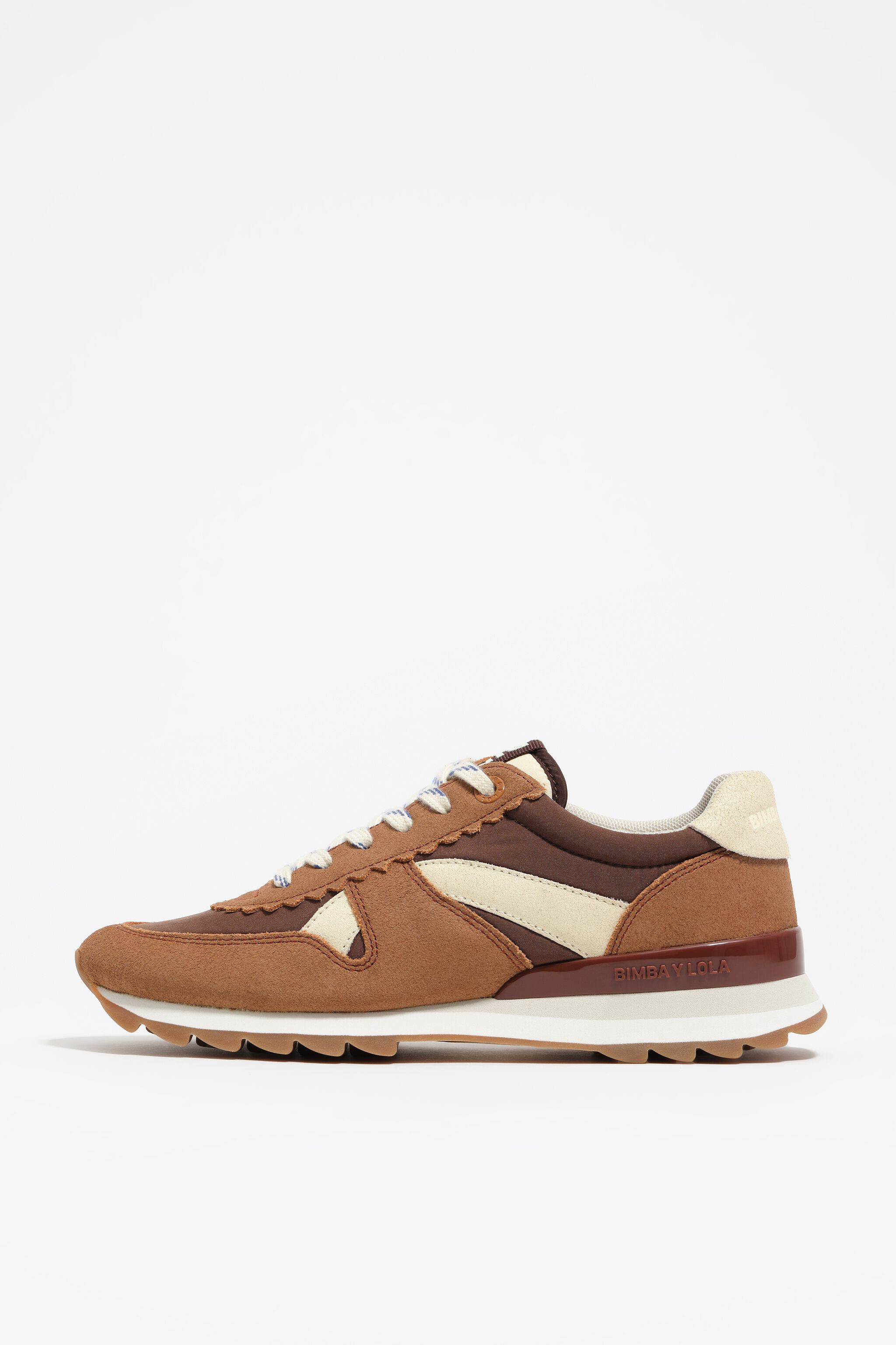 【BIMBA Y LOLA】スポーティスニーカー Brown suede and nylon 13 19 technical sneaker